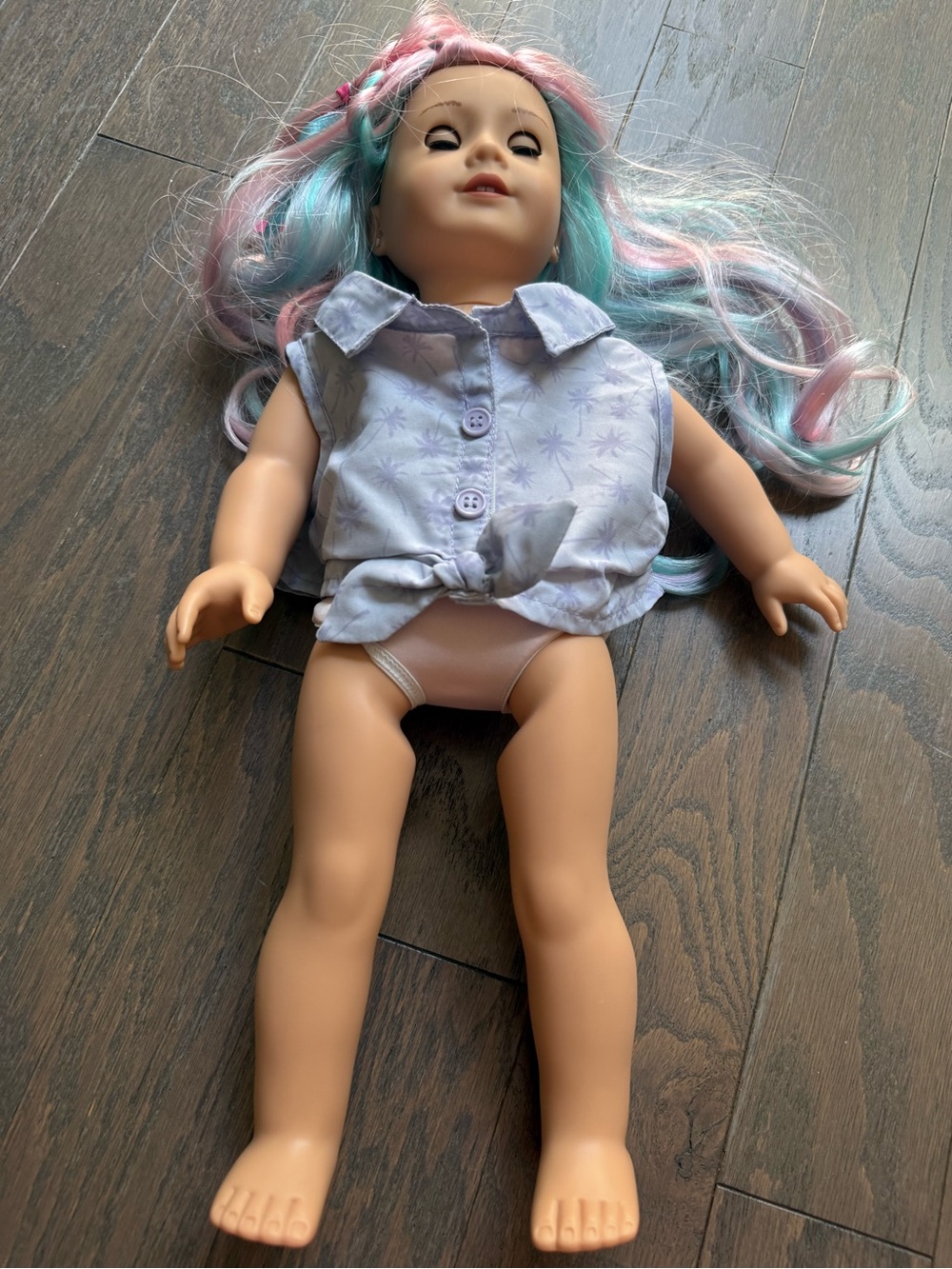 American doll #88 pink blue hair blue eyes light skin truly me 18”